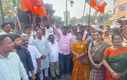 चंद्रकांत पाटील यांच्या वरील शाईफेकीचा कल्याणमध्ये भाजपाकडून निषेध